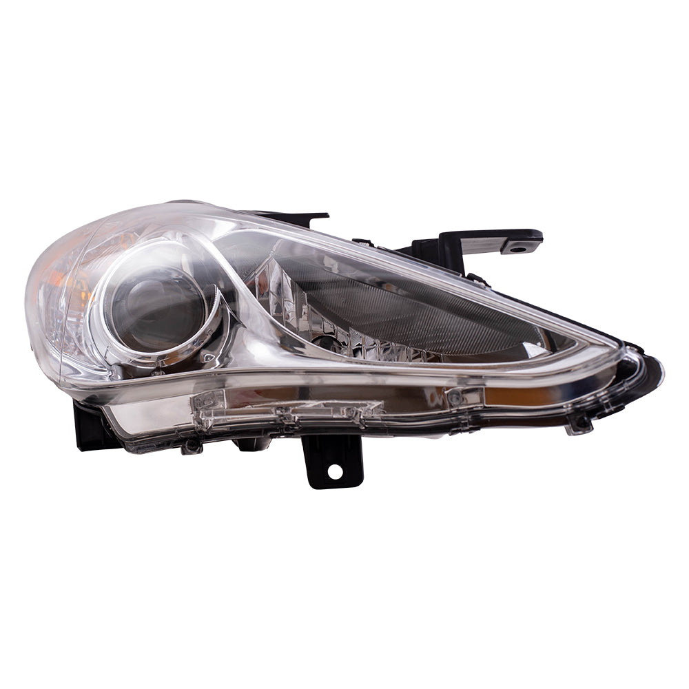 Brock Replacement Passengers Halogen Headlight Combination Headlamp with Dark Chrome Housing Compatible with 11-14 Sonata 921023Q100