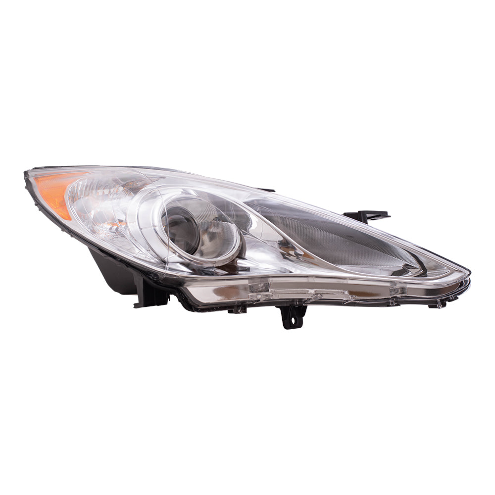 Brock Replacement Passengers Halogen Headlight Combination Headlamp with Dark Chrome Housing Compatible with 11-14 Sonata 921023Q100