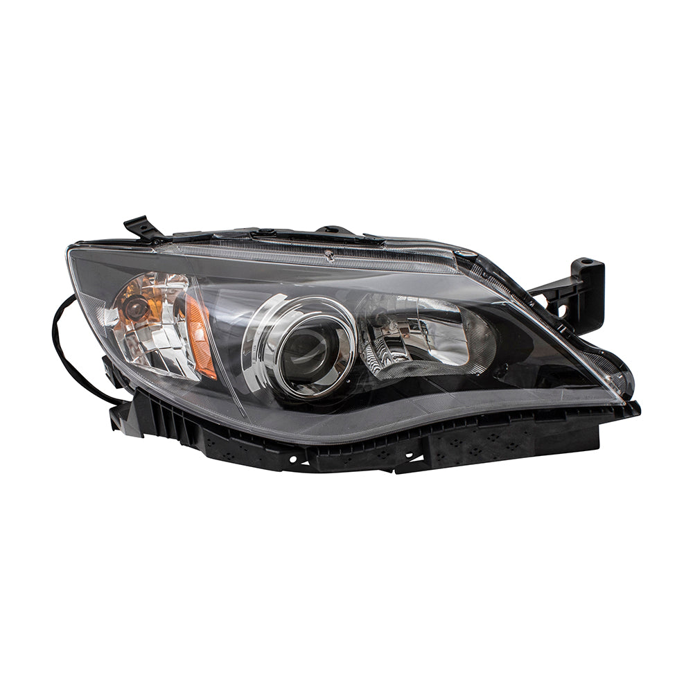 Brock Replacement Passengers Halogen Headlight Headlamp with Black Bezel Compatible with 2008-2011 Impreza & WRX 84001FG241