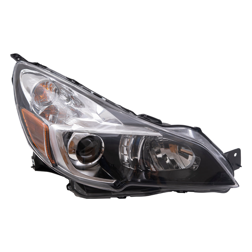 Brock Aftermarket Replacement Driver Left Passenger Right Halogen Combination Headlight Assembly With Black Bezel Compatible With 2013-2014 Subaru Outback