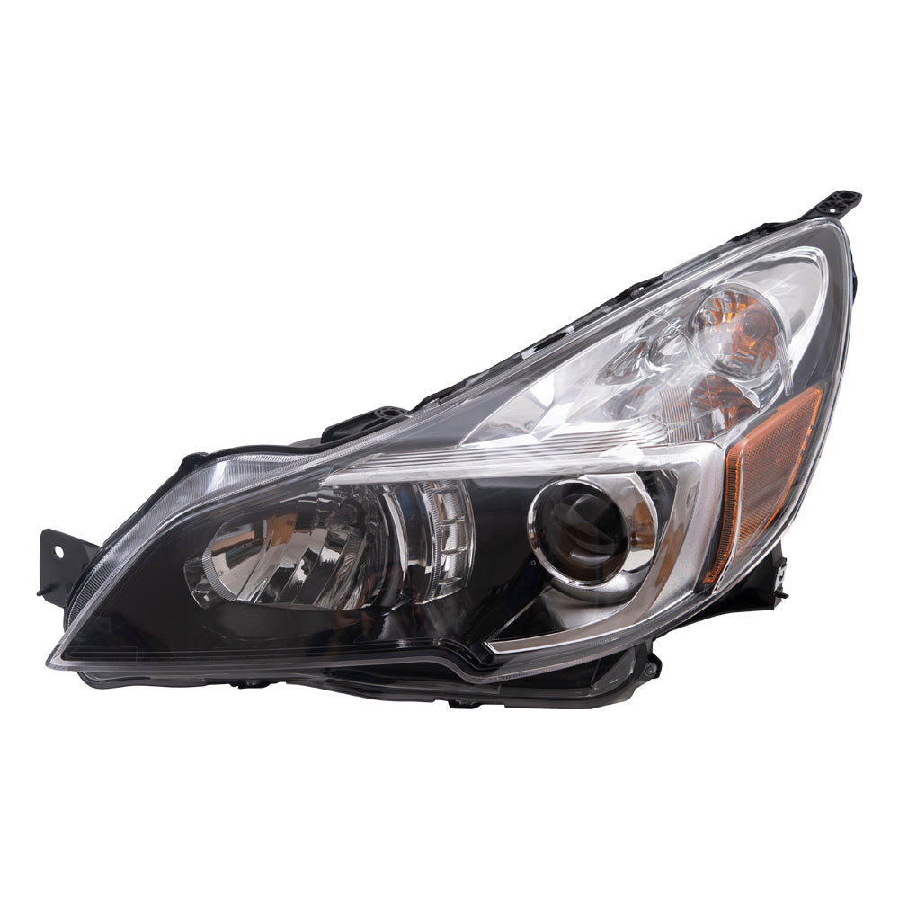 Brock Aftermarket Replacement Driver Side Left Halogen Combination Headlight Assembly With Black Bezel Compatible With 2013-2014 Subaru Outback