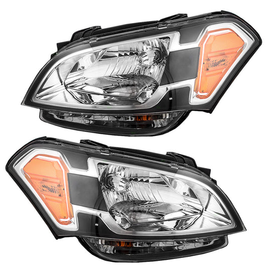 Brock Aftermarket Replacement Part Driver and Passenger Side Headlight Assemblies Set Compatible with 2010-2011 KIA Soul