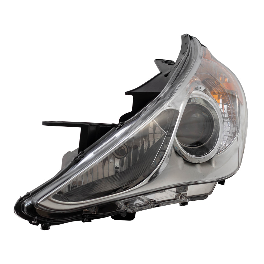 Brock Replacement Driver and Passenger Headlights Headlamps with Bright Chrome Housing Compatible with 2011-2014 Sonata 921013Q000 921023Q000