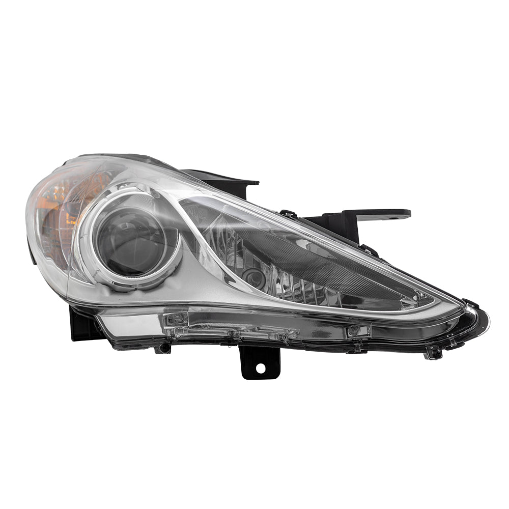 Brock Replacement Passengers Headlight Headlamp with Bright Chrome Housing Compatible with 2011-2014 Sonata 92102-3Q000