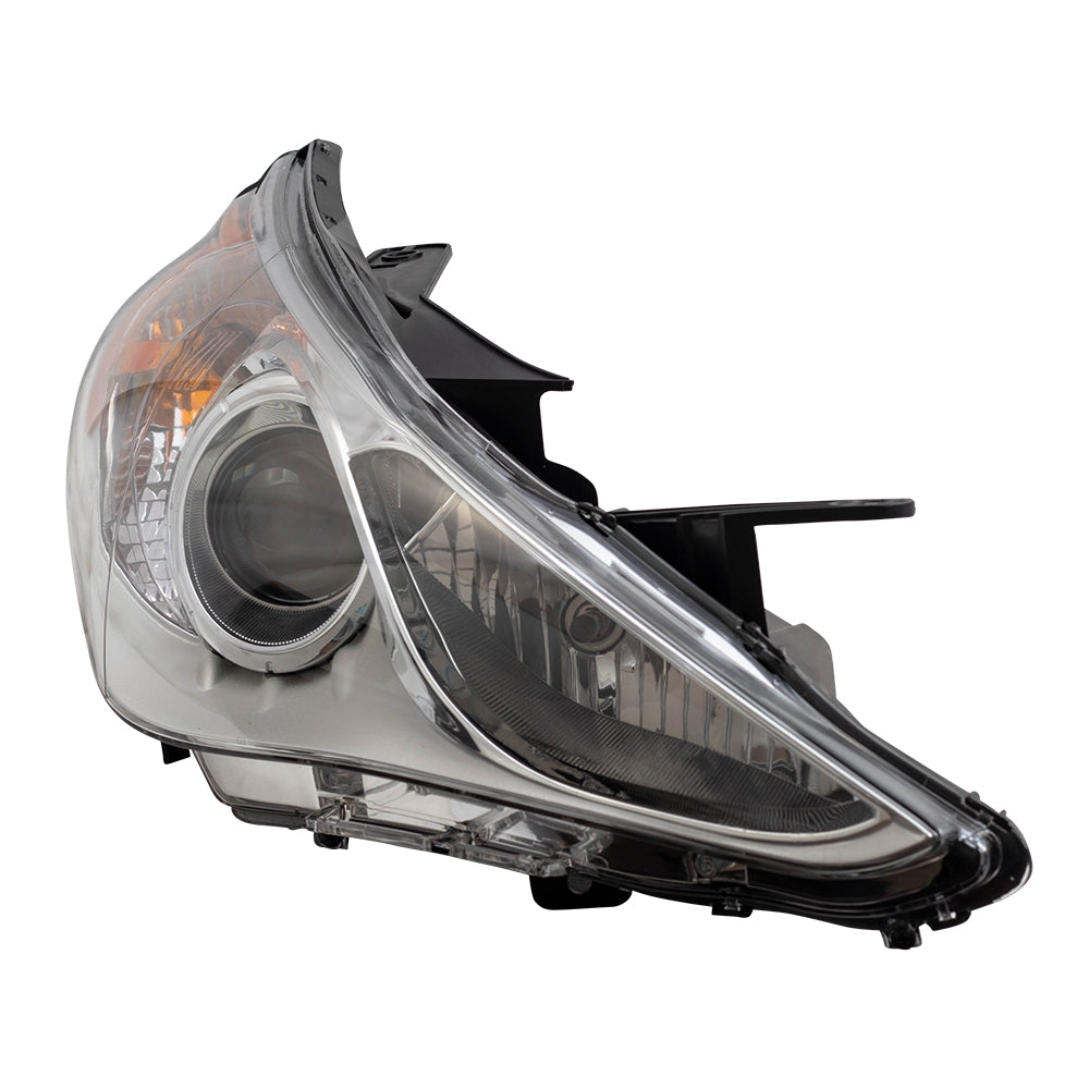 Brock Replacement Passengers Headlight Headlamp with Bright Chrome Housing Compatible with 2011-2014 Sonata 92102-3Q000