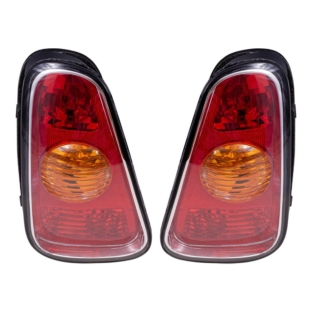 Brock Replacement Driver and Passenger Taillights Tail Lamps Compatible with 02-04 Cooper 63216935783 63216935784