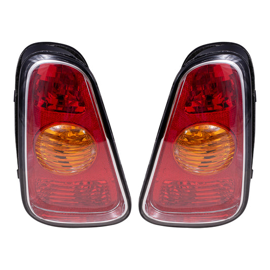 Brock Replacement Driver and Passenger Taillights Tail Lamps Compatible with 02-04 Cooper 63216935783 63216935784