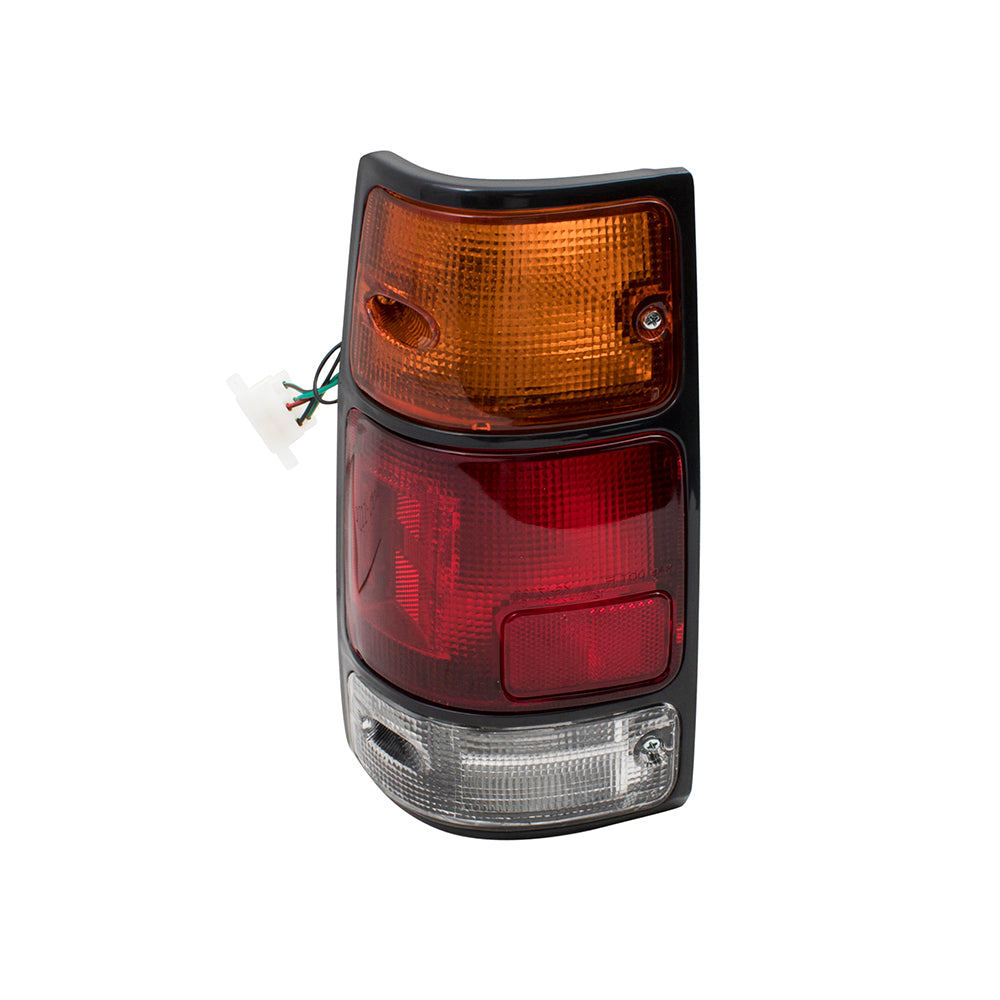 Brock Replacement Drivers Taillight Tail Lamp with Black Trim Compatible with 88-95 Pickup Truck 8971210730