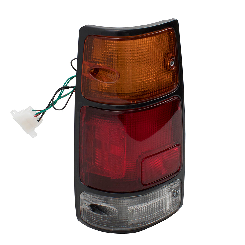 Brock Replacement Drivers Taillight Tail Lamp with Black Trim Compatible with 88-95 Pickup Truck 8971210730