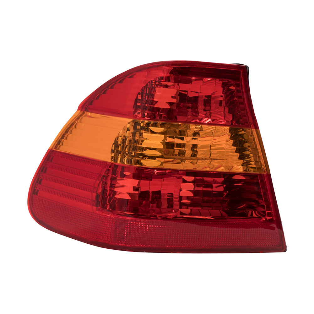 Brock Replacement Passengers Taillight Tail Lamp with Red & Amber Lens Compatible with 02-05 3 Series 63216946534