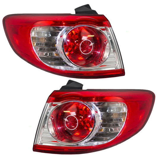 Brock Replacement Driver and Passenger Taillights Compatible with 2010-2012 Santa Fe 92401-0W500 92402-0W500