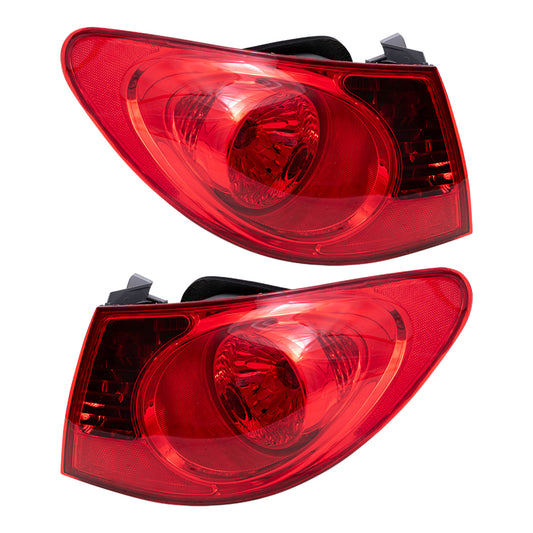 Brock Replacement Driver and Passenger Taillights Quarter Panel Mounted Compatible with 2007-2010 Elantra 924012H050 924022H050