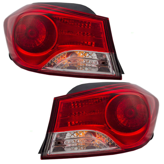 Brock Replacement Driver and Passenger Taillights Quarter Panel Mounted Compatible with 2011-2013 Elantra Sedan