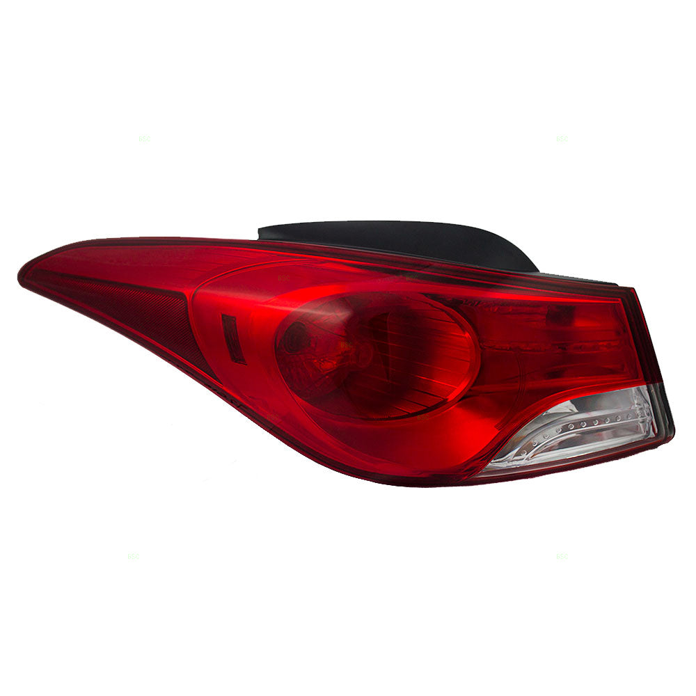 Brock Replacement Drivers Taillight Quarter Panel Mounted Compatible with 2011-2013 Elantra Sedan 924013Y000