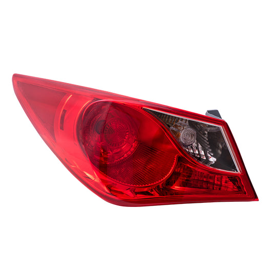 Brock Replacement Drivers Taillight Quarter Panel Mounted Lens Bulb Type Compatible with 2011-2014 Sonata 924013Q000