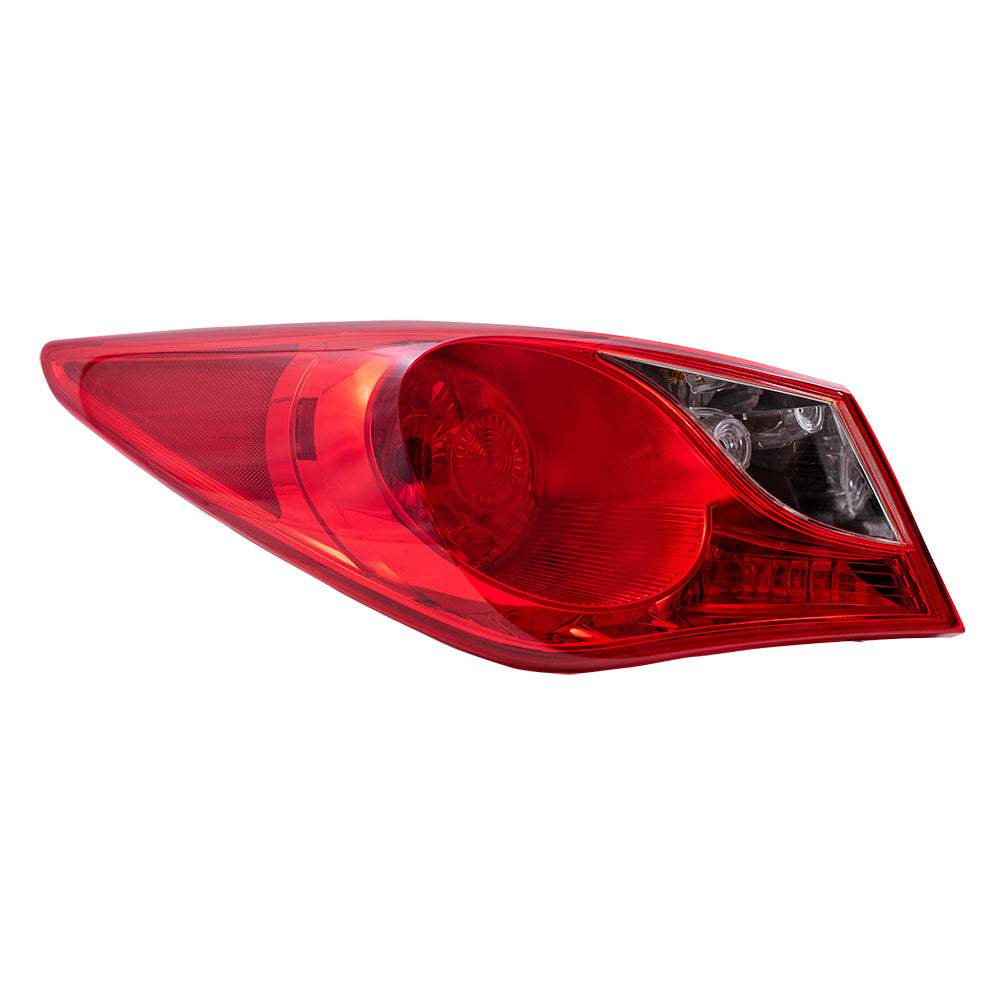 Brock Replacement Drivers Taillight Quarter Panel Mounted Lens Bulb Type Compatible with 2011-2014 Sonata 924013Q000