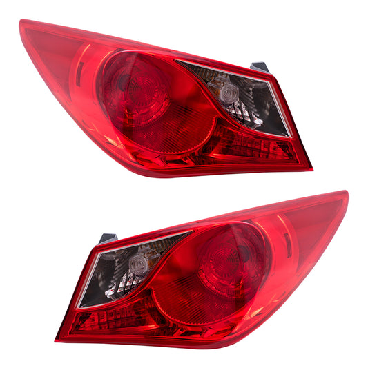 Brock Replacement Driver and Passenger Taillights Quarter Panel Mounted Bulb Type Compatible with 2011-2014 Sonata