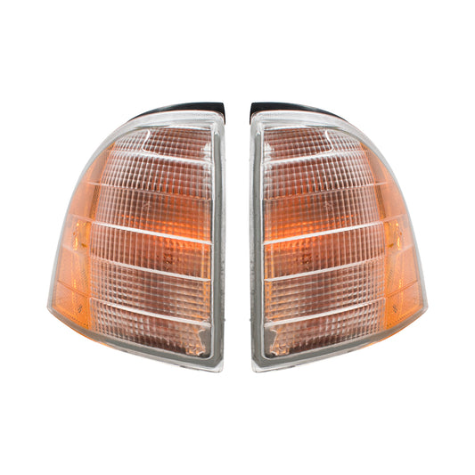 Brock Replacement Driver and Passenger Park Signal Corner Marker Lights Lamps Lenses Compatible with 94-00 C-Class 2028261143 2028261243