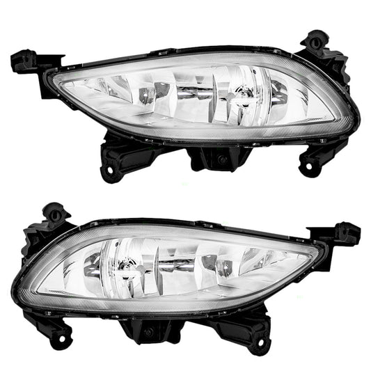 Brock Replacement Driver and Passenger Fog Lights Lamps Compatible with 2011-2013 Sonata 92201-3Q000 92202-3Q000