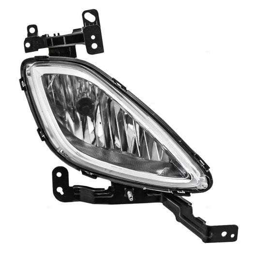 Brock Replacement Passengers Fog Light Lamp Lens Compatible with 2011-2013 Eleantra Sedan 92202-3X020 92202-3X000