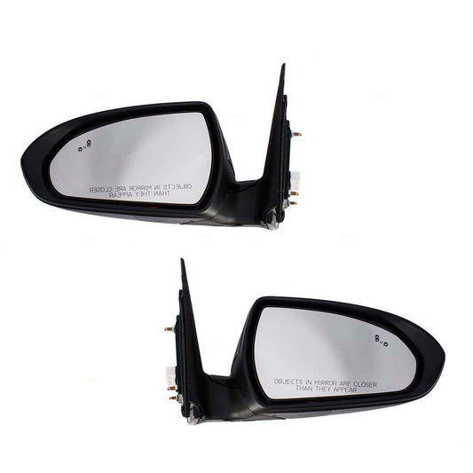 Brock Replacement Pair Set Power Side View Mirrors Heated w/ Signal & Blind Spot Detection Compatible with 17-18 Elantra Sedan HY1320227 HY1320227