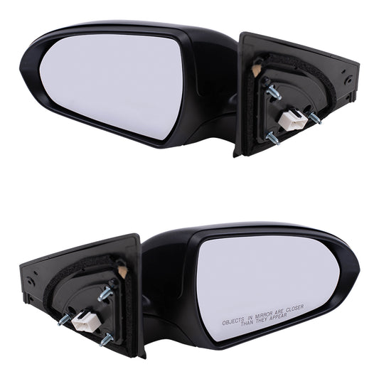 Brock Replacement Set Power Mirrors Heated with Blind Spot Detection Wiring Compatible with 2017 2018 Elantra Sedan US