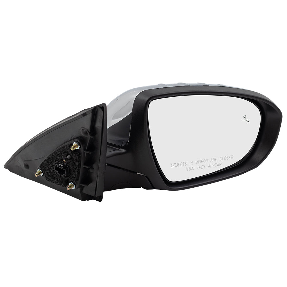 Brock Replacement Chrome Pair Side View Mirrors Compatible with 2014-2015 Optima Power Folding Set Heated Signal Blind Spot Detection 876104C550 876204C550