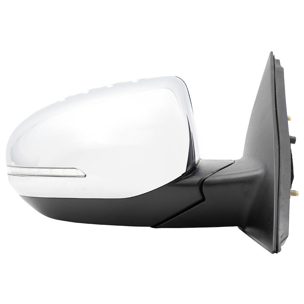 Brock Replacement Chrome Pair Side View Mirrors Compatible with 2014-2015 Optima Power Folding Set Heated Signal Blind Spot Detection 876104C550 876204C550