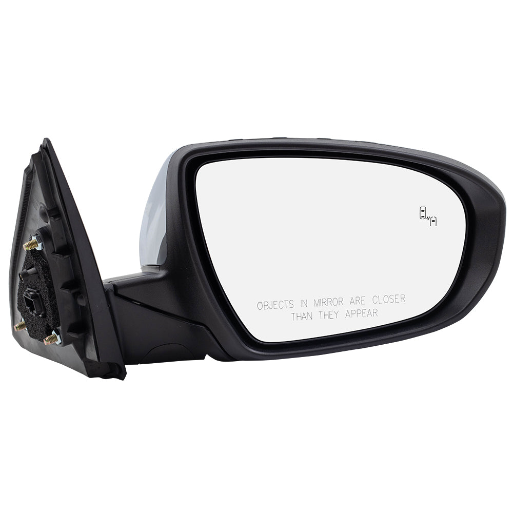 Brock Replacement Chrome Side View Mirror Compatible with 2014-2015 Optima Passenger Power Folding Heated Signal Blind Spot Detection 876204C550 87620 4C550