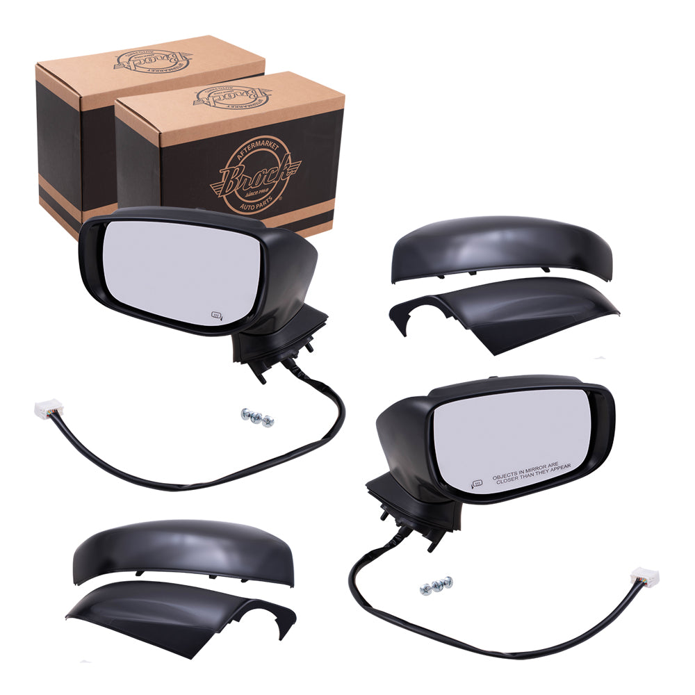 Brock Replacement Set Driver and Passenger Power Side Mirrors Heated with Ready-to-Paint and Textured Black Covers Compatible with 2017-2020 Impreza