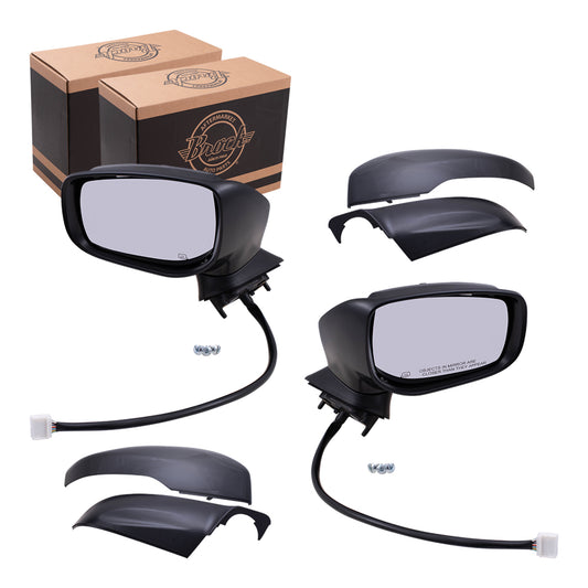 Brock Replacement Set Driver and Passenger Power Side Mirrors Heated with Signal Compatible with 2017-2020 Impreza