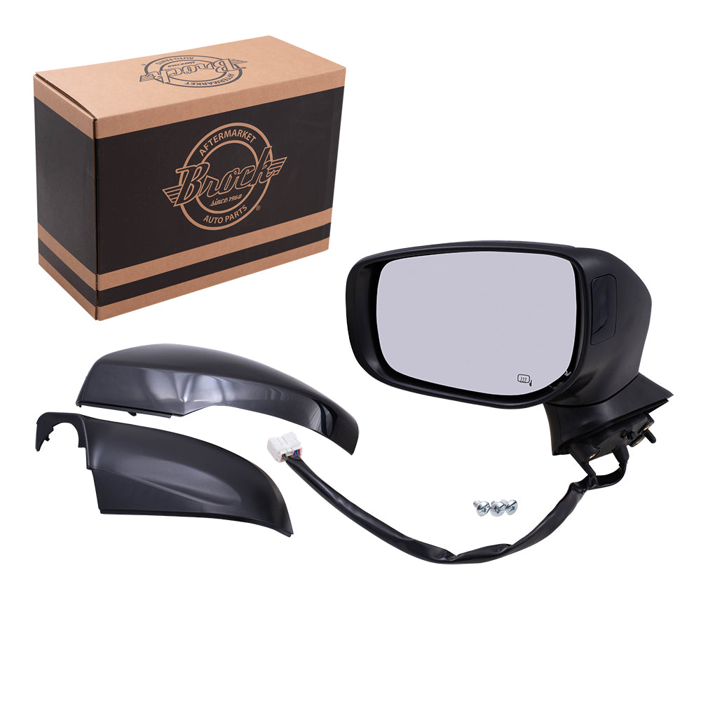 Brock Replacement Driver Power Side Mirror Heated with Signal Blind Spot Detection Compatible with 2017-2020 Impreza