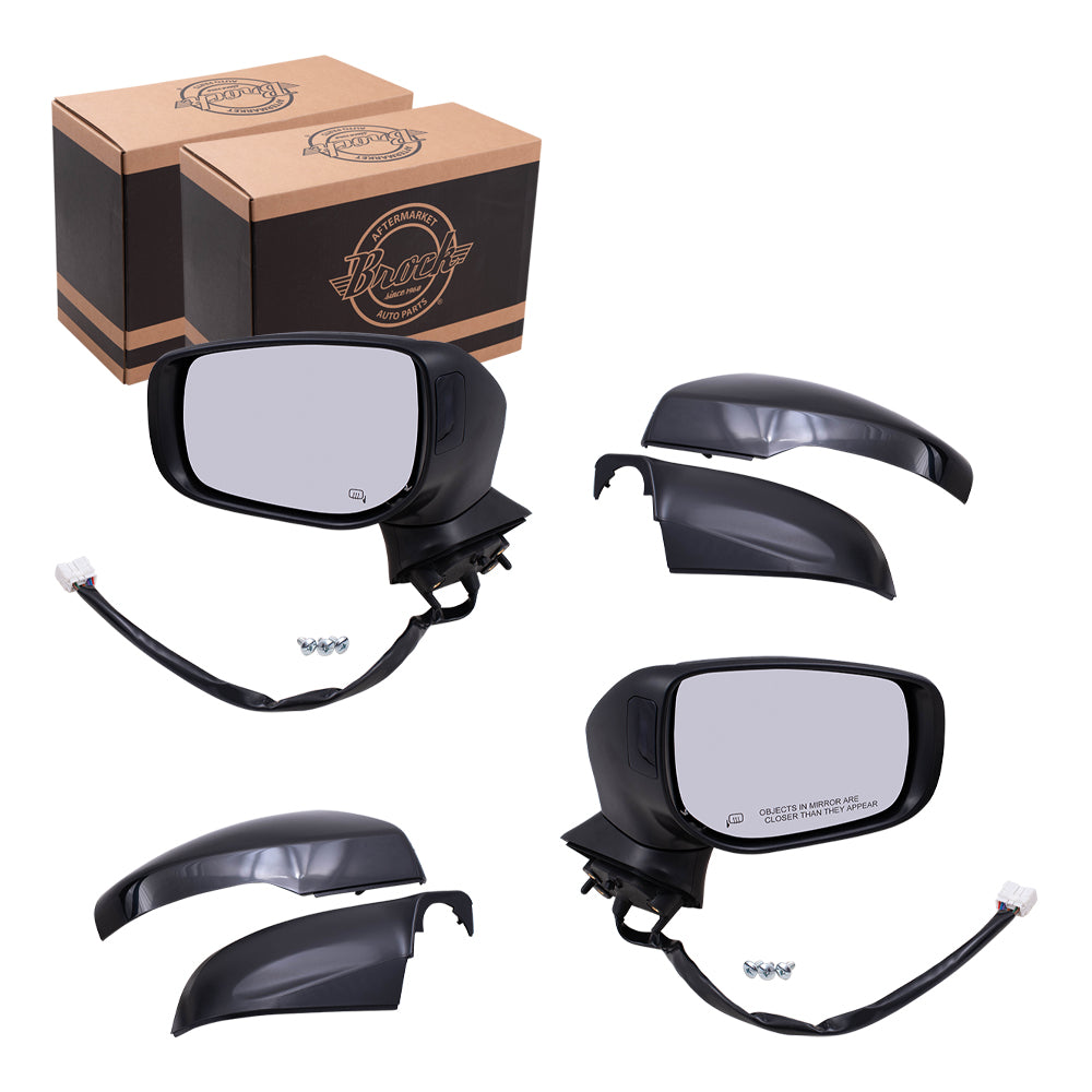 Brock Replacement Set Driver and Passenger Power Side Mirrors Heated with Signal Blind Spot Detection Compatible with 2017-2020 Impreza