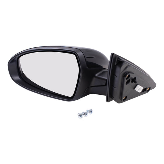 Brock Replacement Driver Side Power Mirror Paint to Match Black with Heat-Signal without Blind Spot Detection Compatible with 20 Forte Sedan