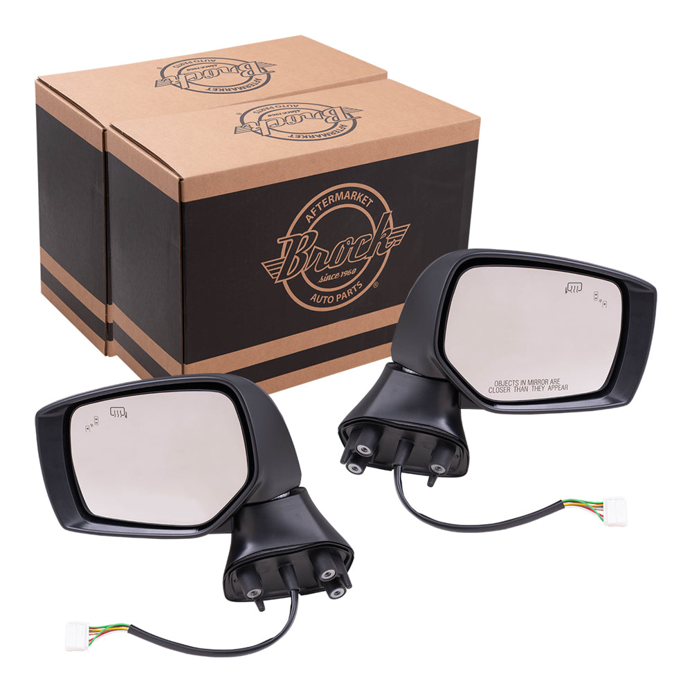 Brock Replacement Driver and Passenger Side Power Mirrors Paint to Match Black Covers with Heat, Signal and Blind Spot Detection Compatible with 2015-2017 Outback & 2015-2017 Legacy