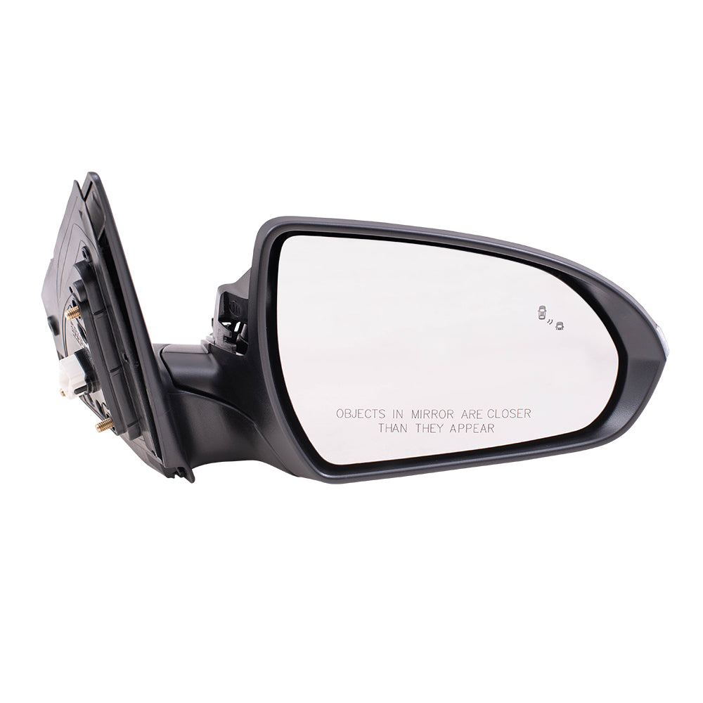 Brock Replacement Driver and Passenger Side Power Mirrors Paint to Match Black with Heat, Signal & Blind Spot Detection without Memory Compatible with 2017-2018 Hyundai Elantra Built in Korea ONLY