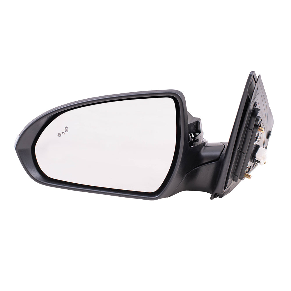 Brock Replacement Driver Side Power Mirror Paint to Match Black with Heat, Signal & Blind Spot Detection without Memory Compatible with 2017-2018 Hyundai Elantra Built in Korea ONLY