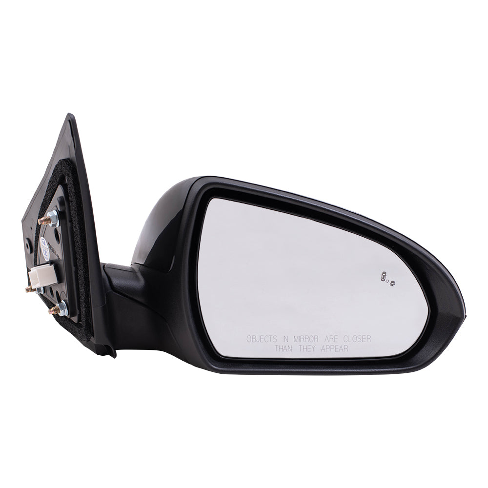 Brock Replacement Passenger Side Power Mirror Paint to Match Black with Heat and Blind Spot Detection without Signal or Memory Compatible with 2017-2020 Elantra Korea Built ONLY