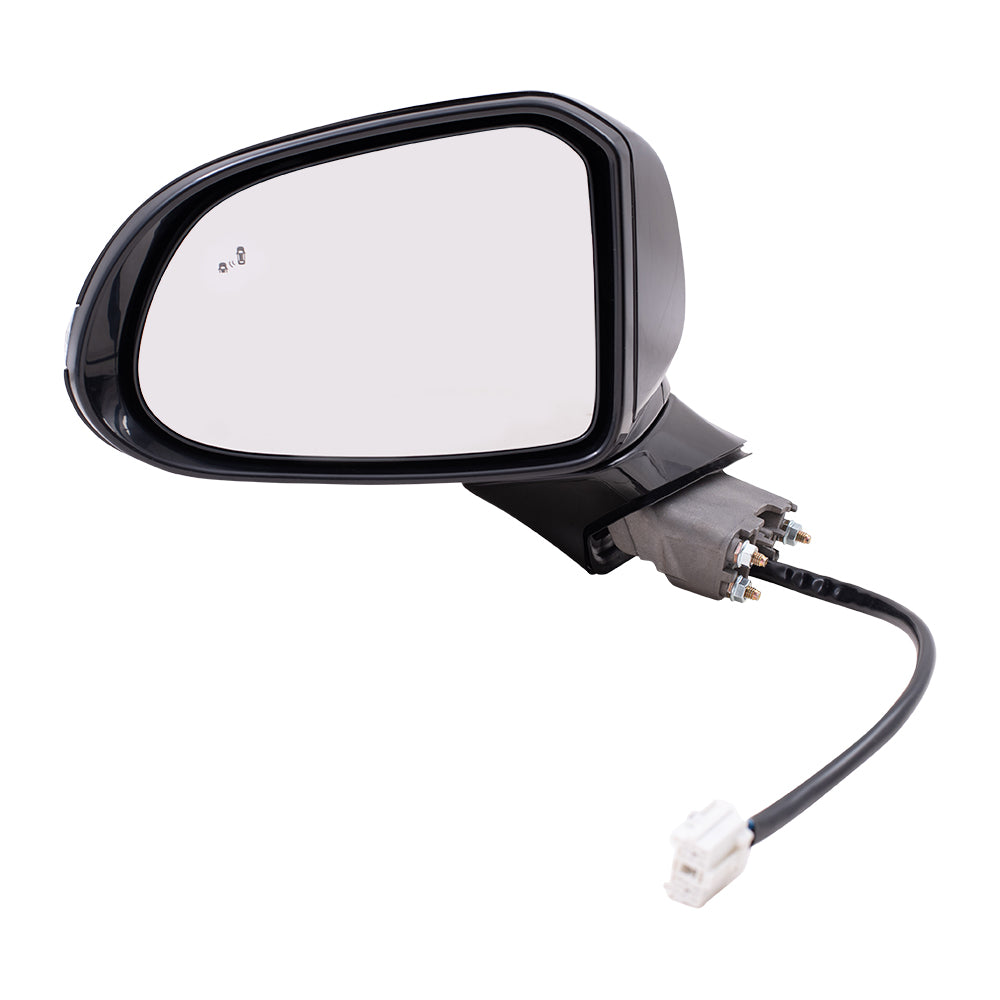 Brock Replacement Driver Side Power Mirror Textured Black with Heat and Signal without Camera Compatible with 2019 Santa Fe