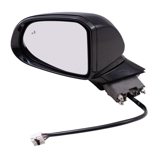 Brock Replacement Driver Side Power Mirror Textured Black with Heat without Signal or Camera Compatible with 2019 Santa Fe