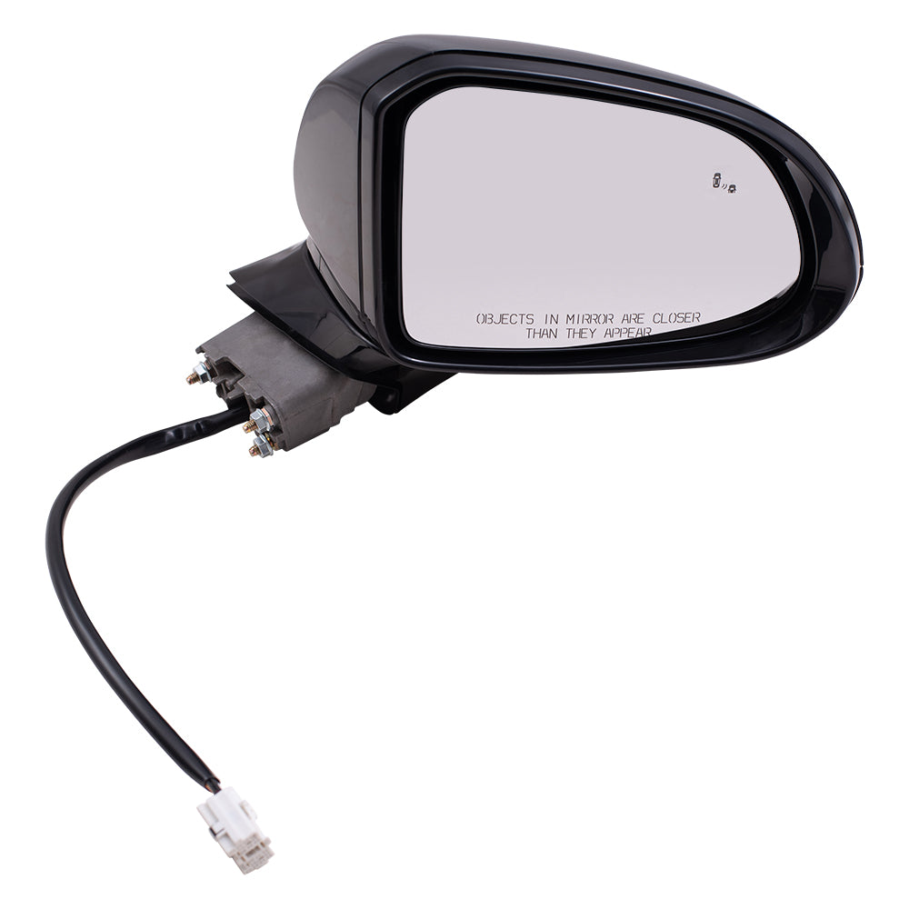 Brock Replacement Driver and Passenger Side Power Mirrors Textured Black with Heat without Signal or Camera Compatible with 2019 Santa Fe