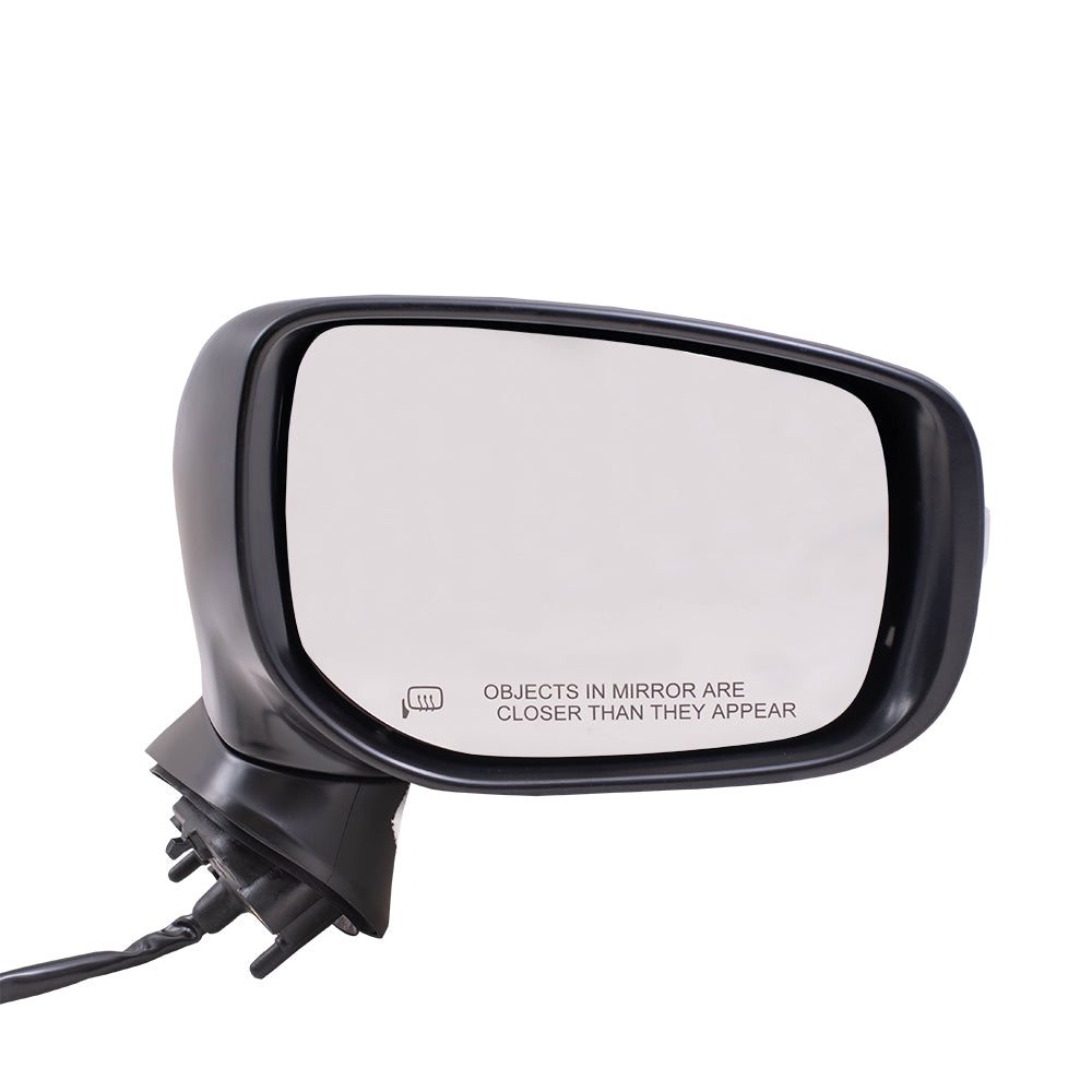 Brock Replacement Passenger Side Power Mirror with Paint to Match Black Base & Silver Cover with Heat and Signal without Blind Spot Detection Compatible with 2017-2020 Impreza