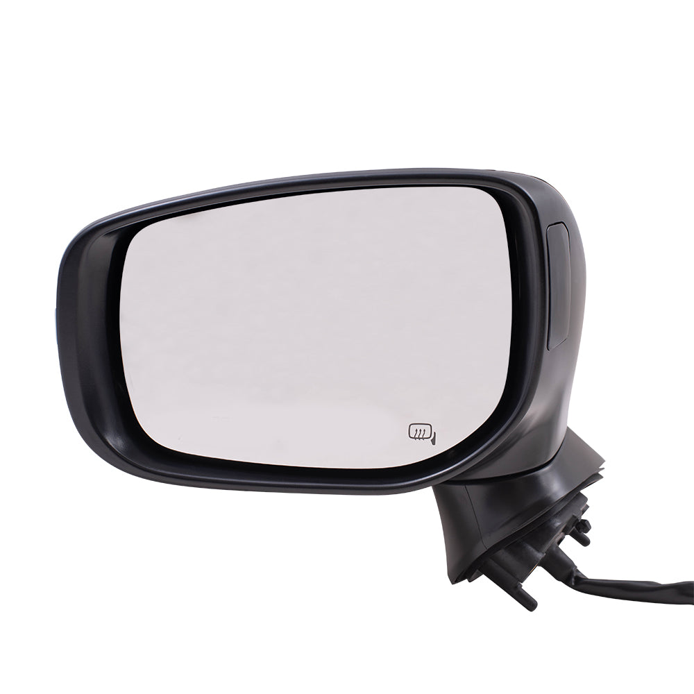 Brock Replacement Driver Side Power Mirror with Paint to Match Black Base and Silver Cover with Heat, Signal and Blind Spot Detection Compatible with 2017-2020 Impreza