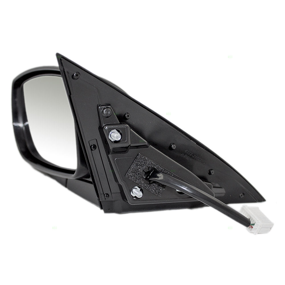 Brock Replacement Driver Side Foldaway Power Mirror Paint to Match Black with Heat without Signal Compatible with 2010-2016 Genesis Coupe