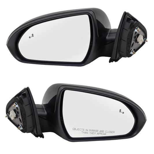 Brock Replacement Pair Power Mirrors Compatible with 2018 Elantra GT Driver and Passenger Side View Set Heated Signal Blind Spot Detection 87610G3250 87620G3250