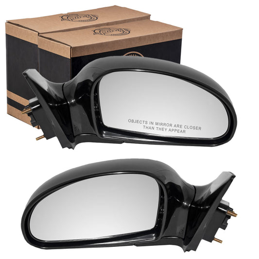 Brock Replacement Driver and Passenger Power Side View Mirrors Heated Smooth Compatible with 2005-2009 Spectra5 2004-2009 Spectra 876102F102 876202F302