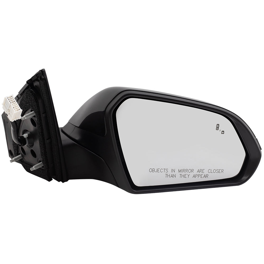 Brock Replacement Passenger Power Mirror Heated with Signal Blind Spot Detection Compatible with 2018 2019 Sonata