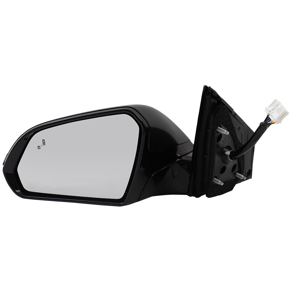 Brock Replacement Driver Power Gloss Mirror Heated with Signal Memory Blind Spot Detection Compatible with 2018 2019 Sonata