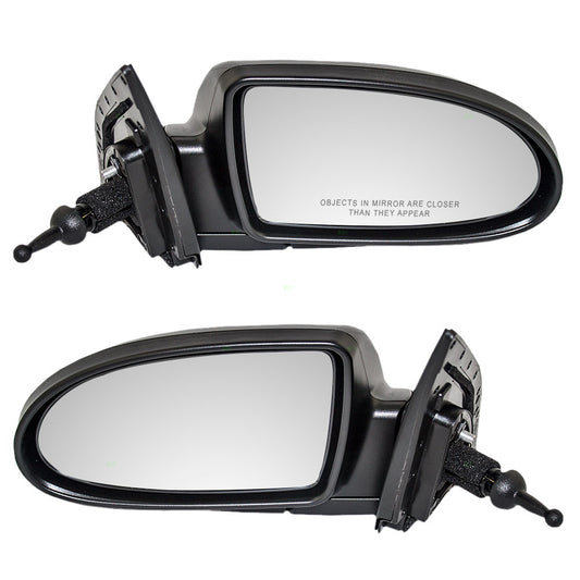 Brock Replacement Driver and Passenger Manual Remote Side View Mirrors Compatible with Accent 87610-1E010 87620-1E040