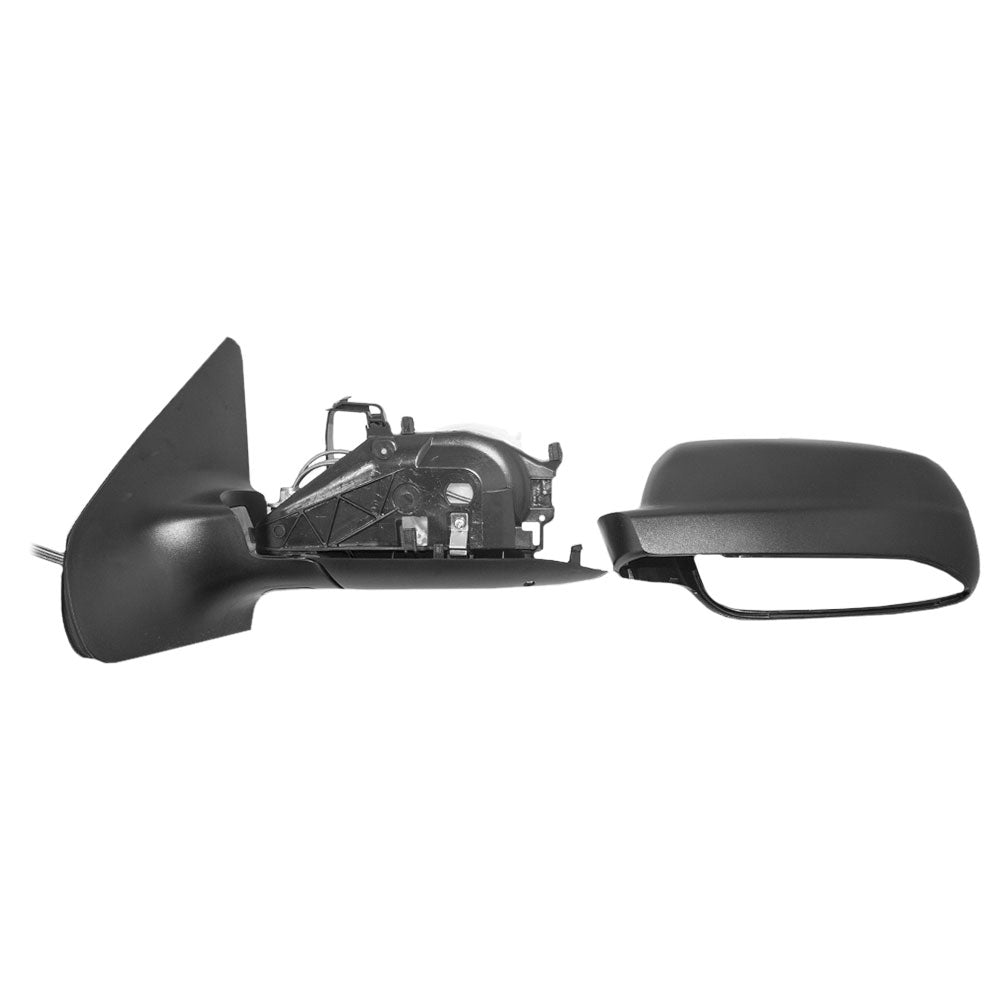 Brock Replacement Driver Side Manual Remote Mirror Paint to Match Black with Blue Tinted Glass without Heat Compatible with 1J1-857-507-01C